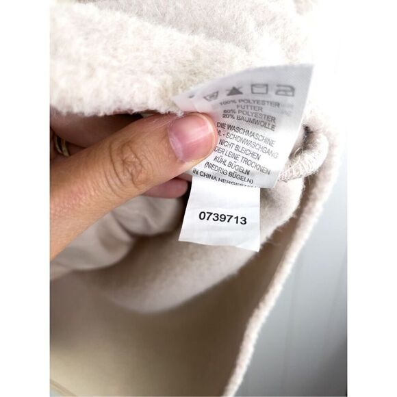 Joie Oversized Cream Beige Button Front Fleece Felted Shirt Jacket Shacket M - Picture 6 of 10